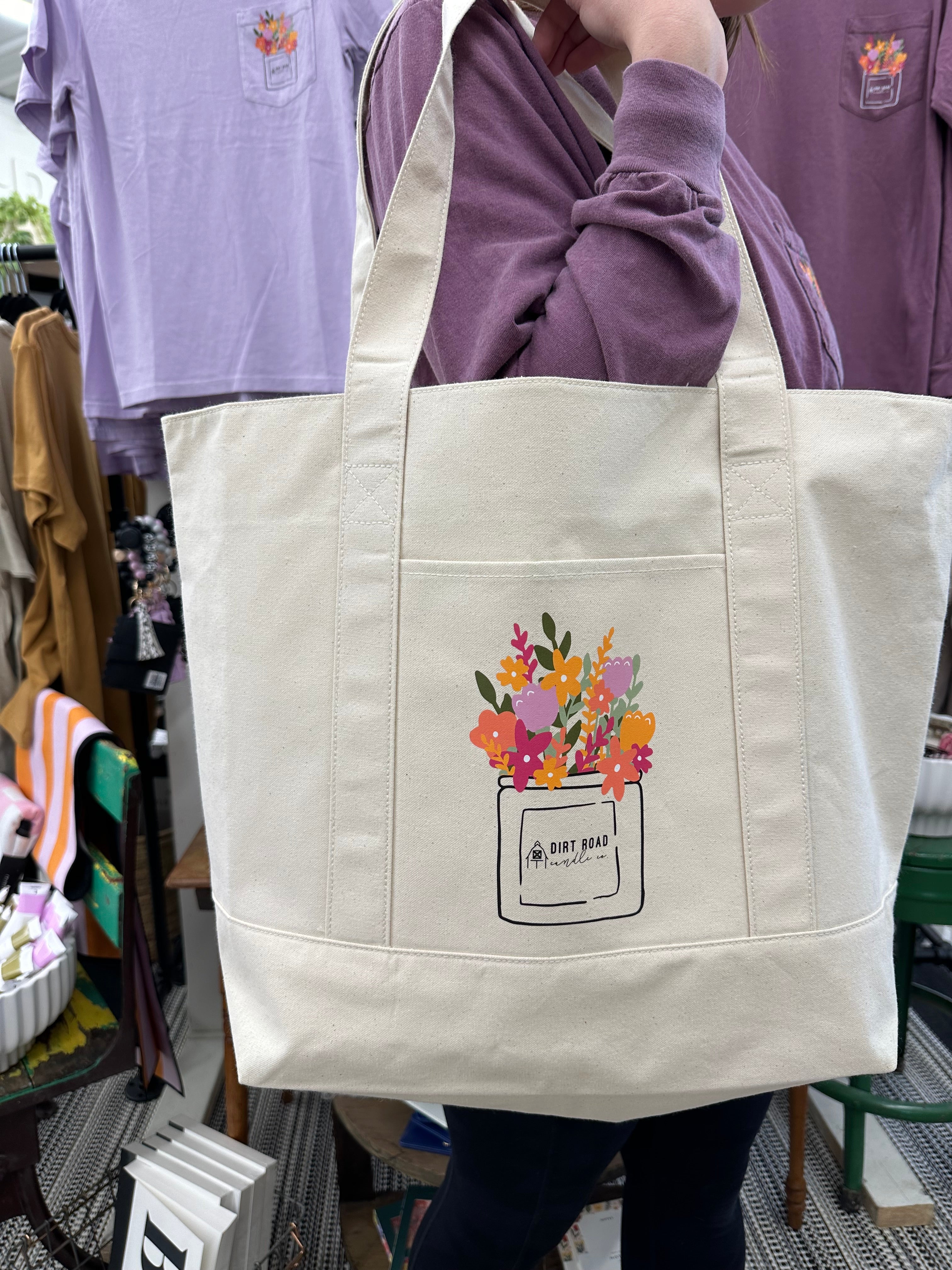 DRCC Printed Flower Canvas Bag