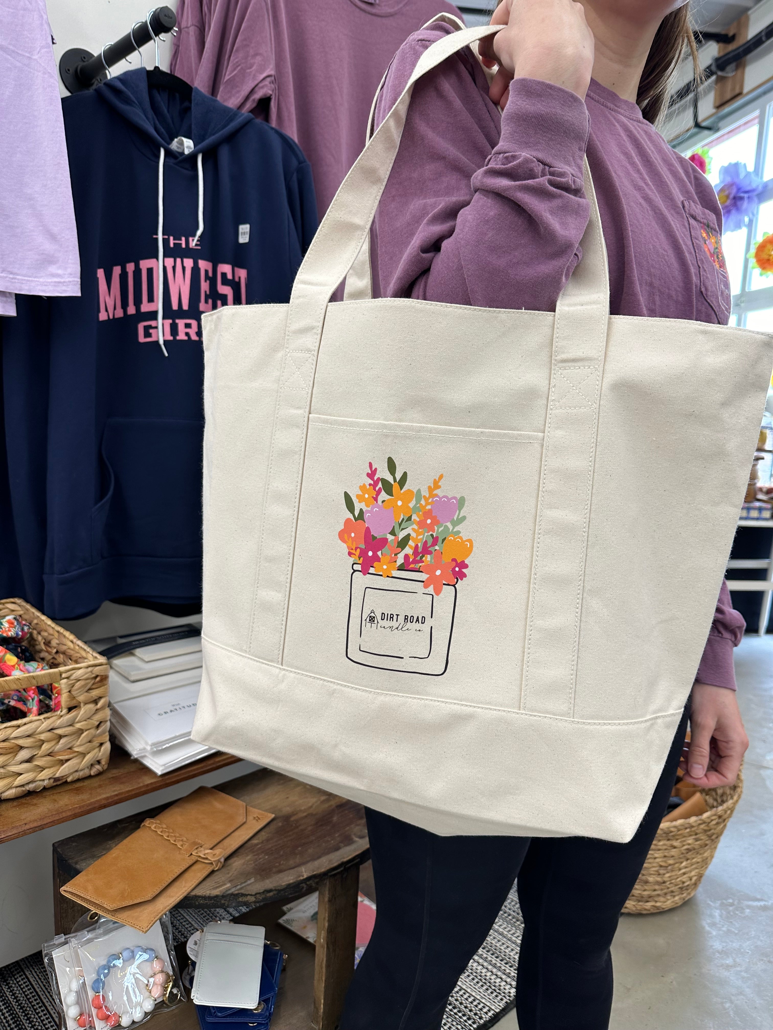 DRCC Printed Flower Canvas Bag