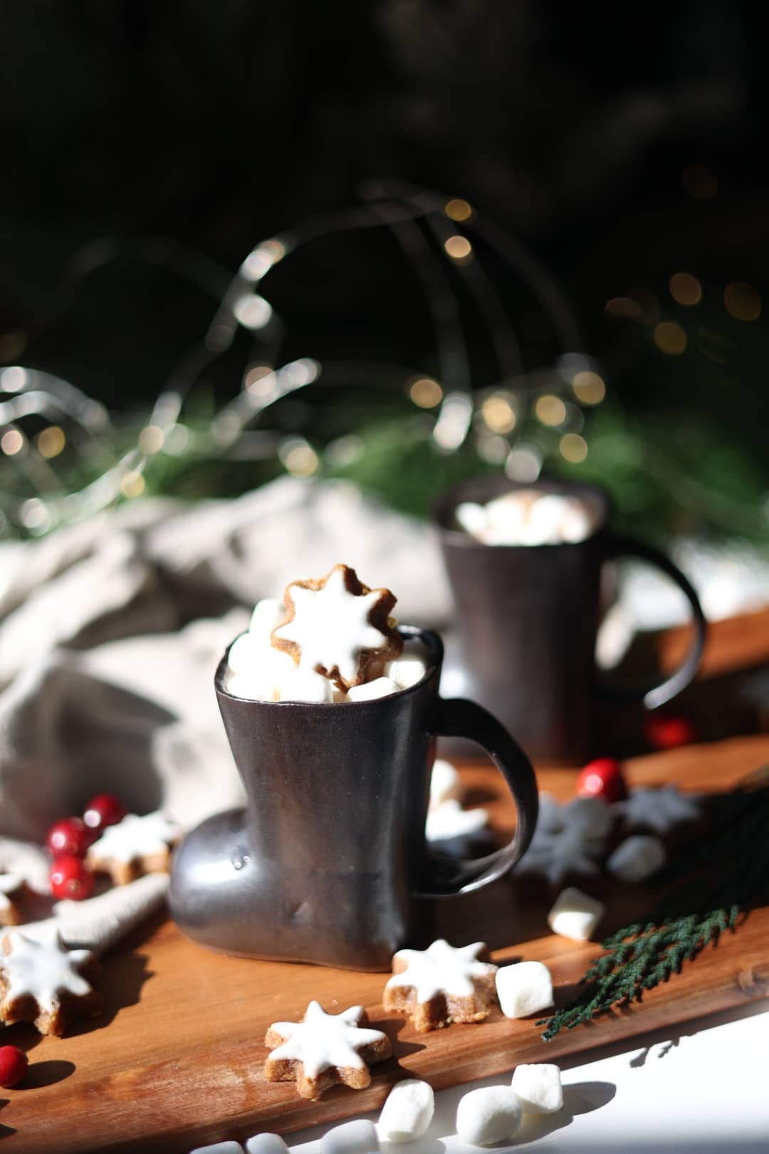 Santa’s Boot Handmade Ceramic Mug Black Cocoa Coffee Cup