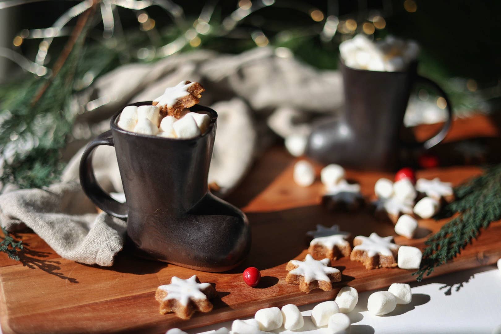 Santa’s Boot Handmade Ceramic Mug Black Cocoa Coffee Cup