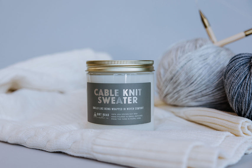 Cable Knit Sweater Candle