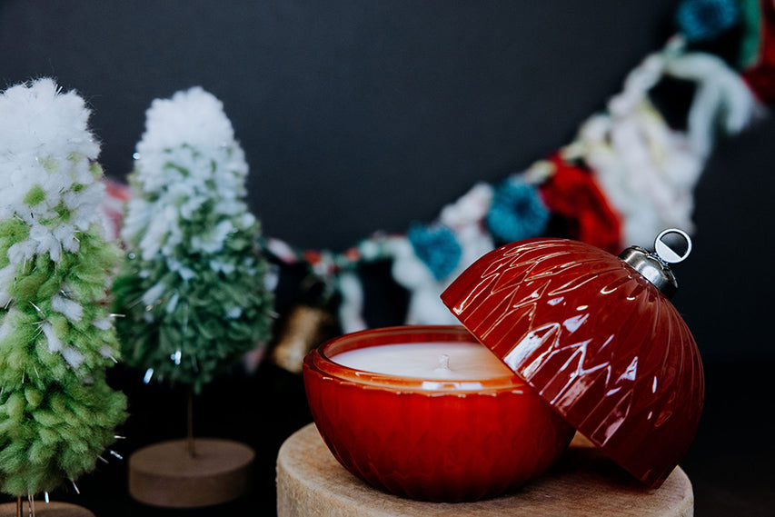 Peppermint Stick Red Ornament Candle